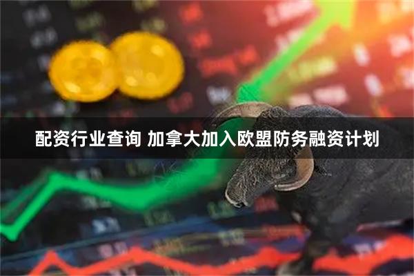 配资行业查询 加拿大加入欧盟防务融资计划